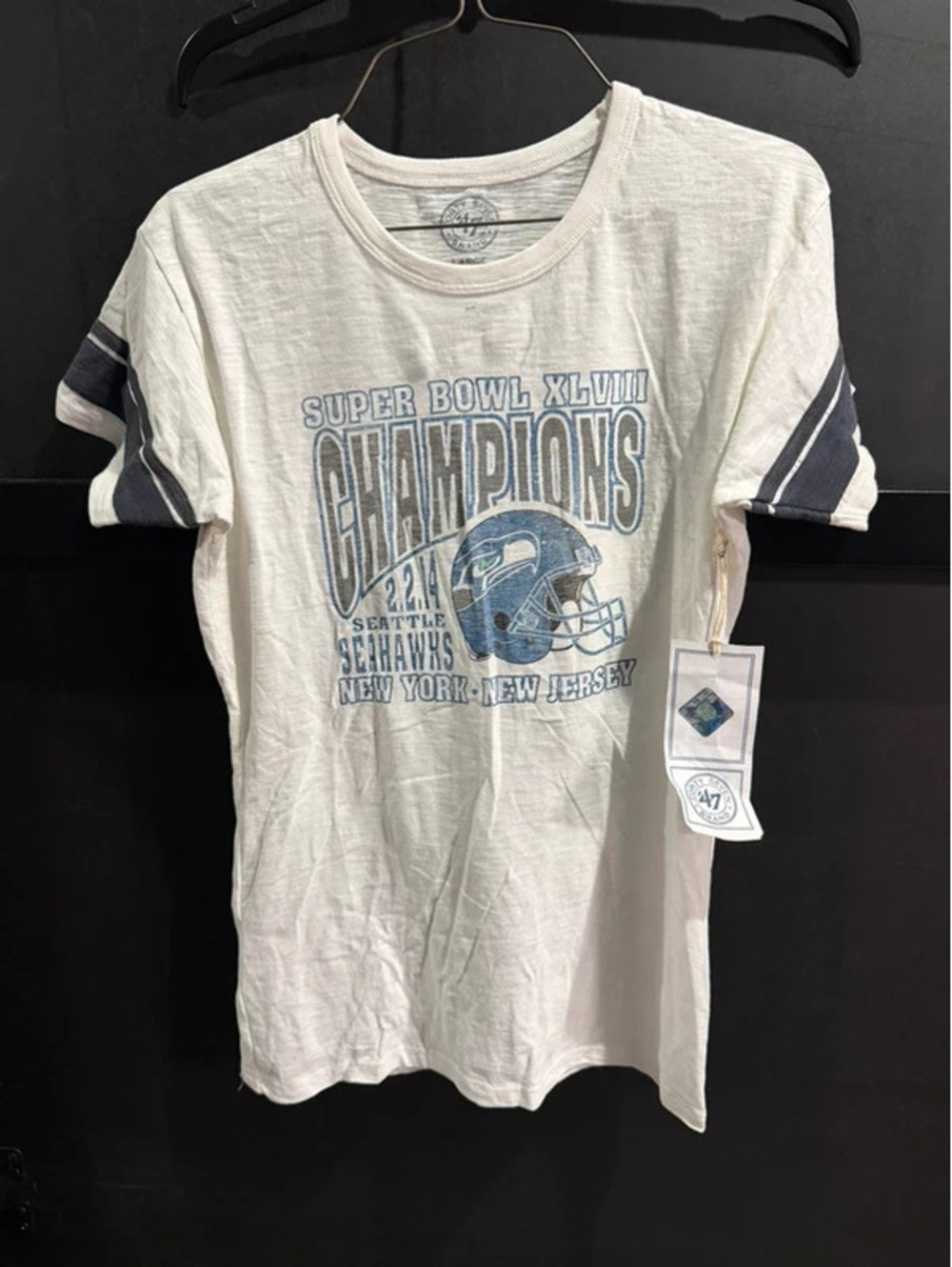 47 Woman’s White Seattle Seahawks Champions Graphic Tee